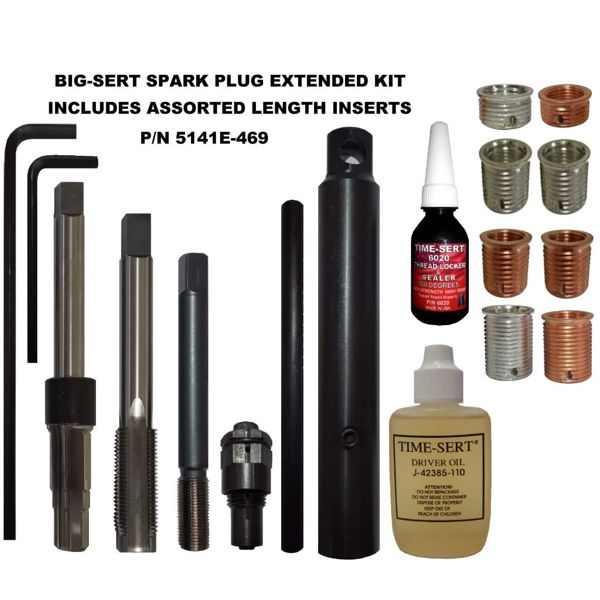 BIG-SERT M14x1.25 Spark Plug Kit Extended P/n 5141E-469